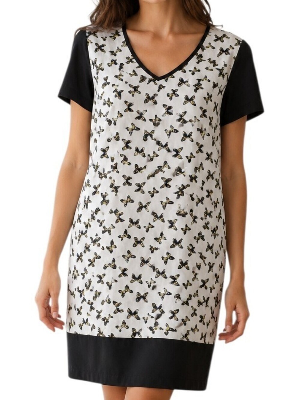 Sisley Butterfly Dress White Black Feminine Women Large Lightweight Novelty